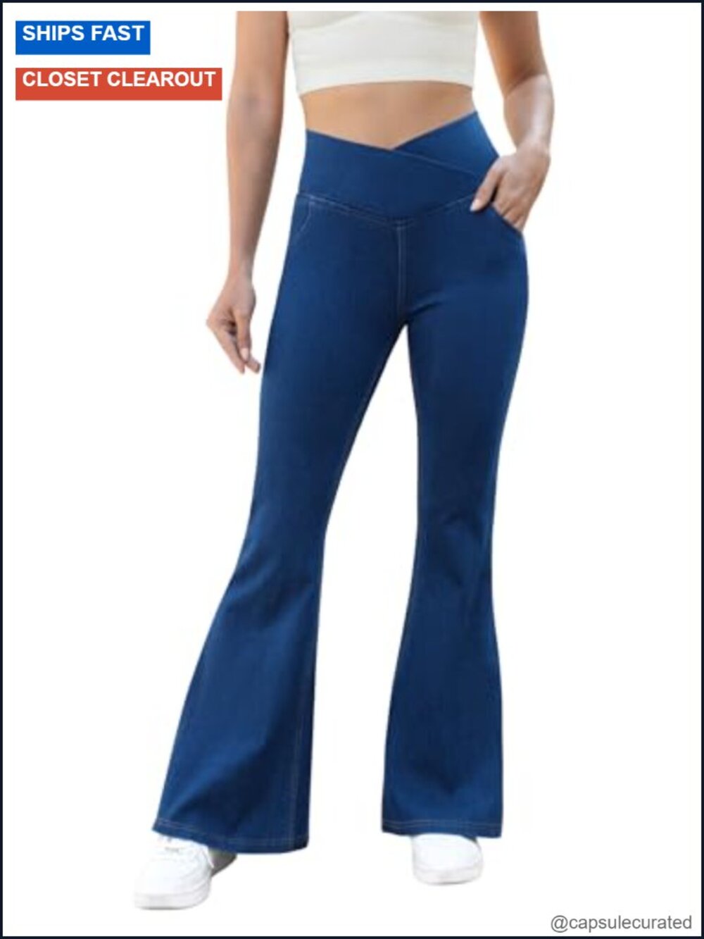 Stretchy Bell Bottom Jeggings Women Bootcut Flare Denim 4 Pockets 70s Casual